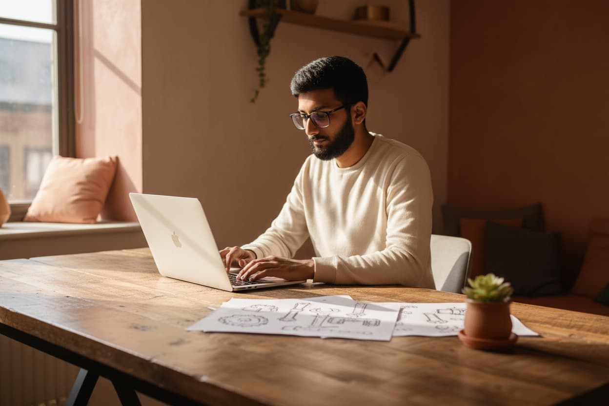 Jamal Ahmed working on a client site