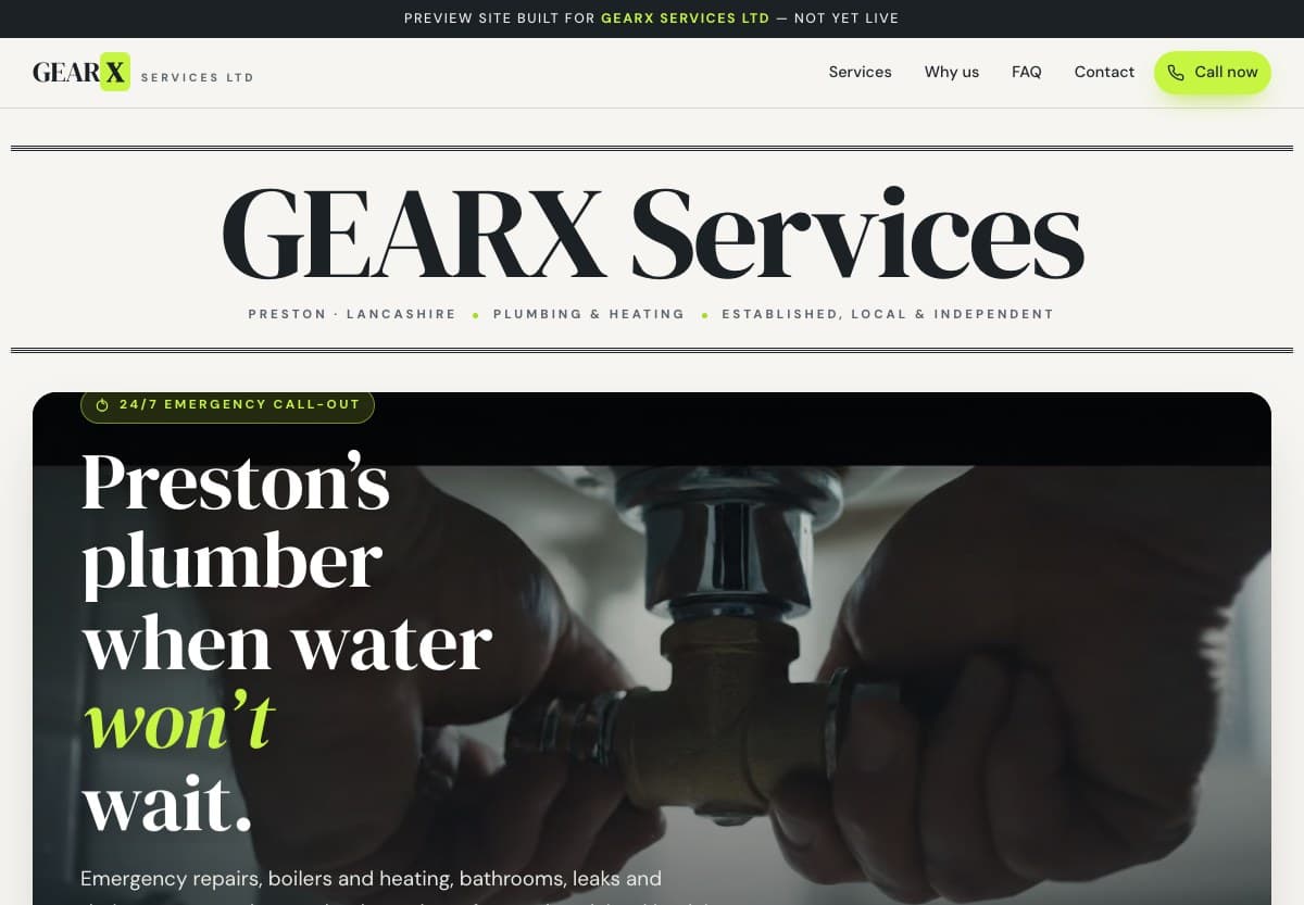 GEARX Services website screenshot
