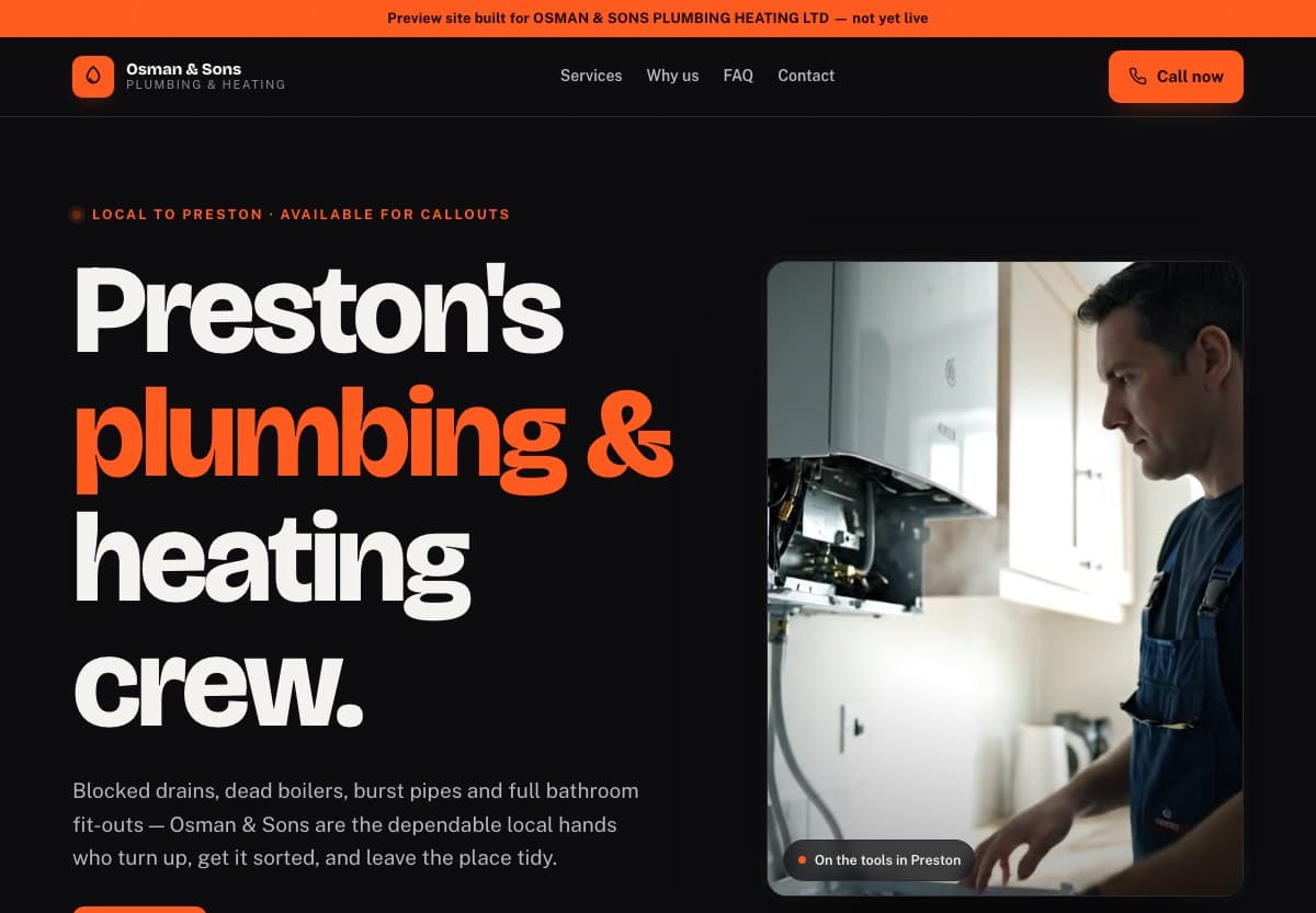 Osman & Sons website screenshot
